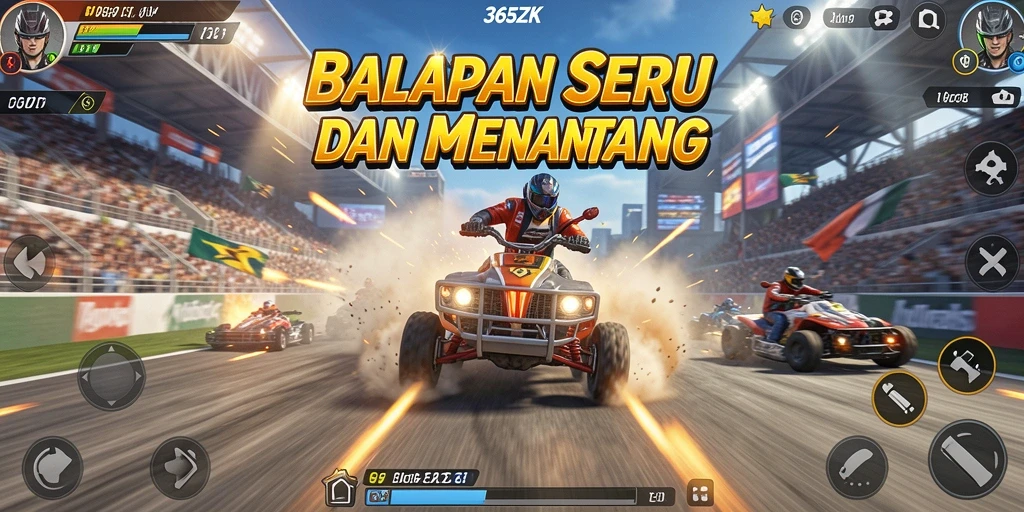 Tampilan balapan seru dalam game 365ZK yang menantang.