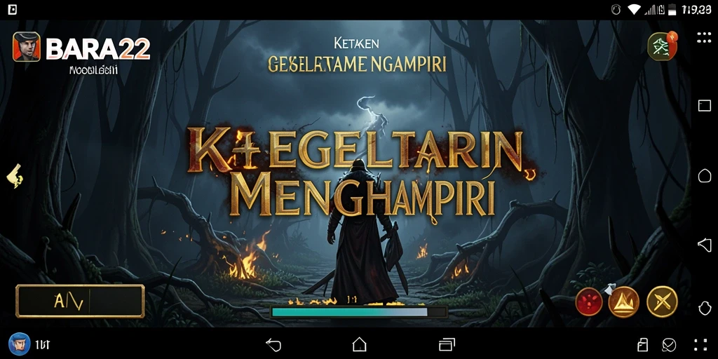 Screenshot gameplay BARA22 dengan suasana horror yang menakutkan.