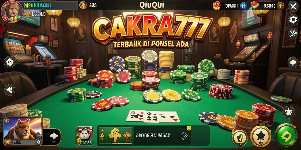 Screenshot utama CAKRA777 menampilkan serunya gameplay QiuQiu.