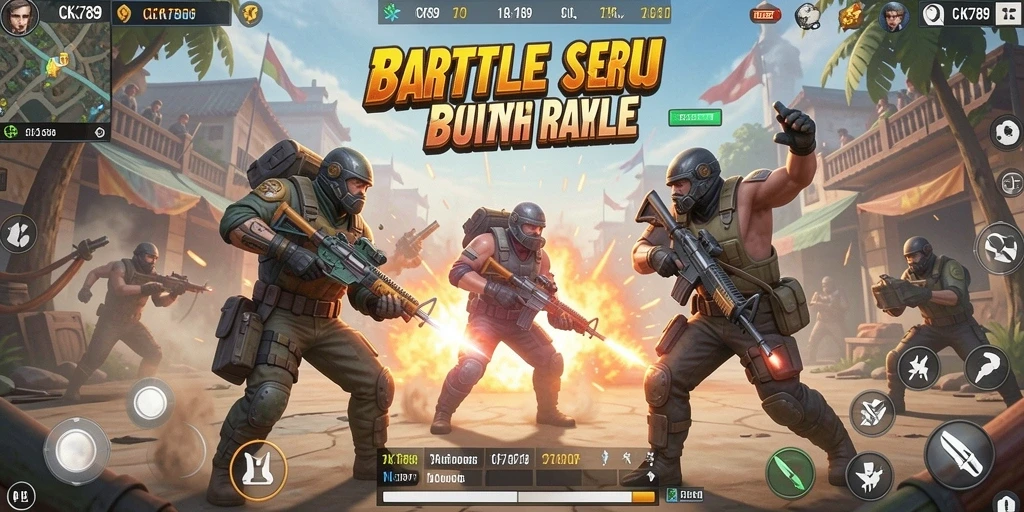 Tangkapan layar CK789 menampilkan aksi intens dalam pertarungan Battle Royale.