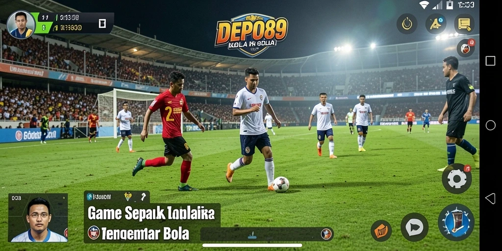 Tampilan gameplay menegangkan di lapangan sepak bola.