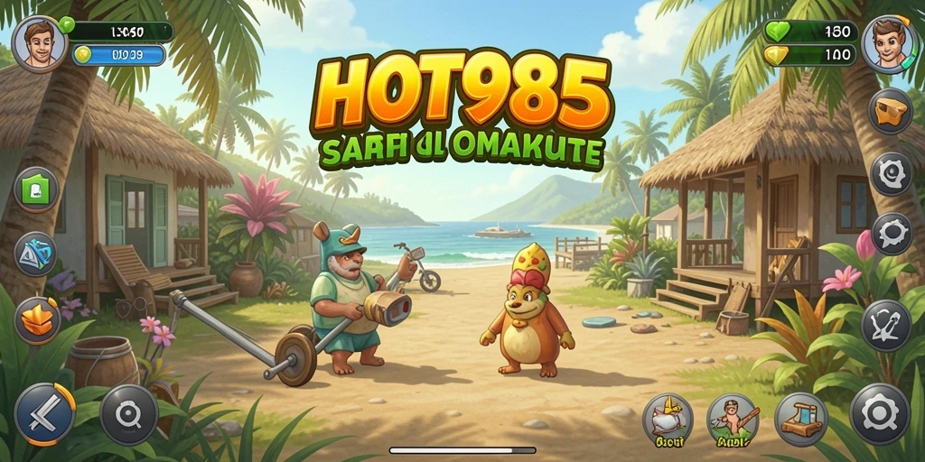 Tampilan menarik gameplay HOT985 dengan karakter lucu.