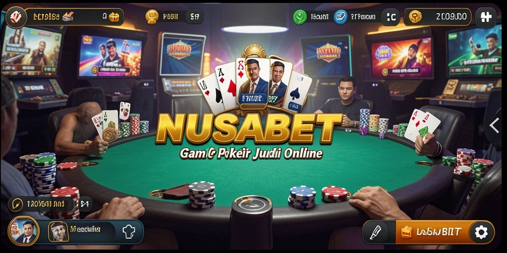 Gambaran gameplay NUSABET yang mendebarkan dalam poker.
