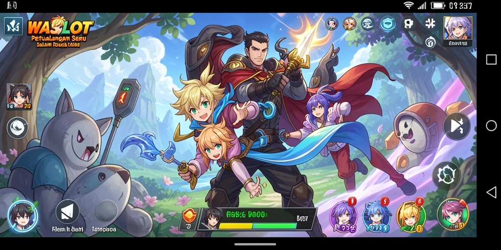 Tampilan gameplay WASLOT menampilkan pertarungan seru di dunia Anime.